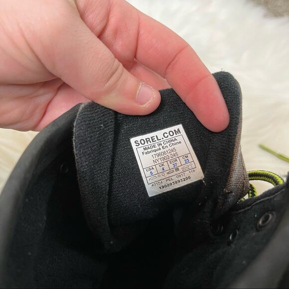 Sorel Brown Green Canvas Waterproof Lace Up Duck Boots Size 5 - Picture 6 of 6